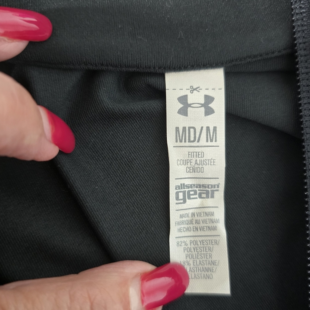 Under Armour Black Zip-Up  Fitted All Season Jacket Size M  UA TEAM * - Picture 9 of 14